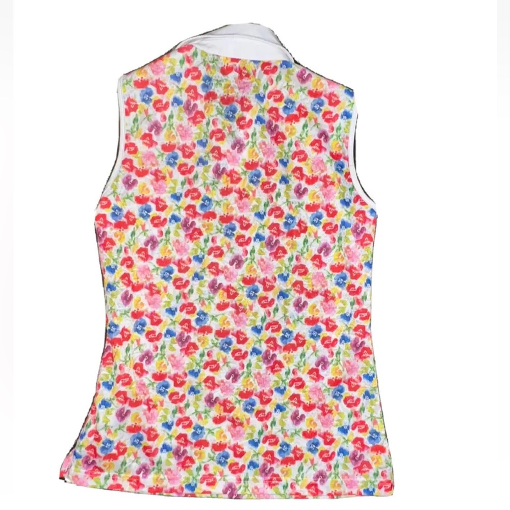 louis castel shirt blouse top sleeveless collar colorful Size 95 S Golf NWOT - Picture 6 of 6